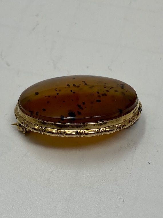Vintage 10Kt Gold Filled Dendrite Brooch. - image 2