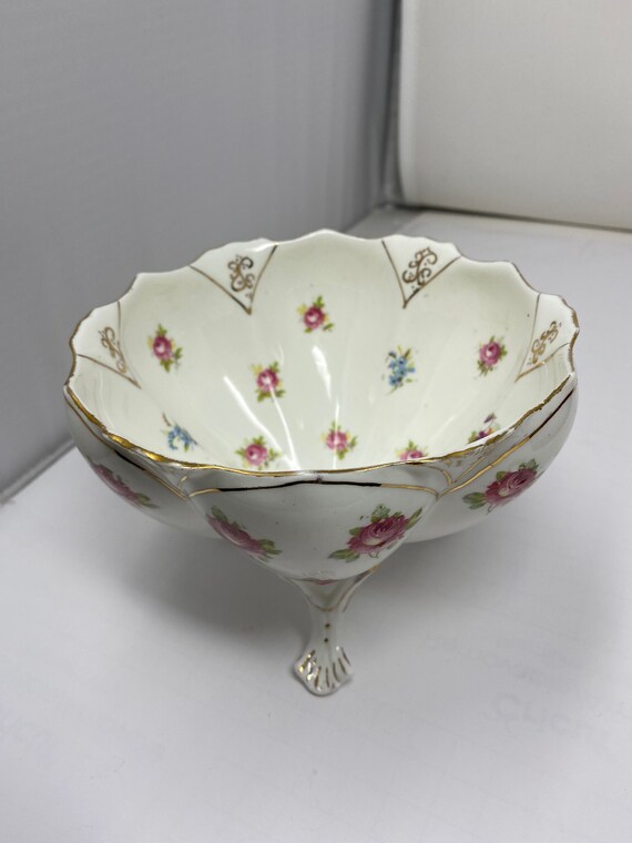 Antique Footed Porcelain Bowl Signed with Unidentified Maker. Etsy