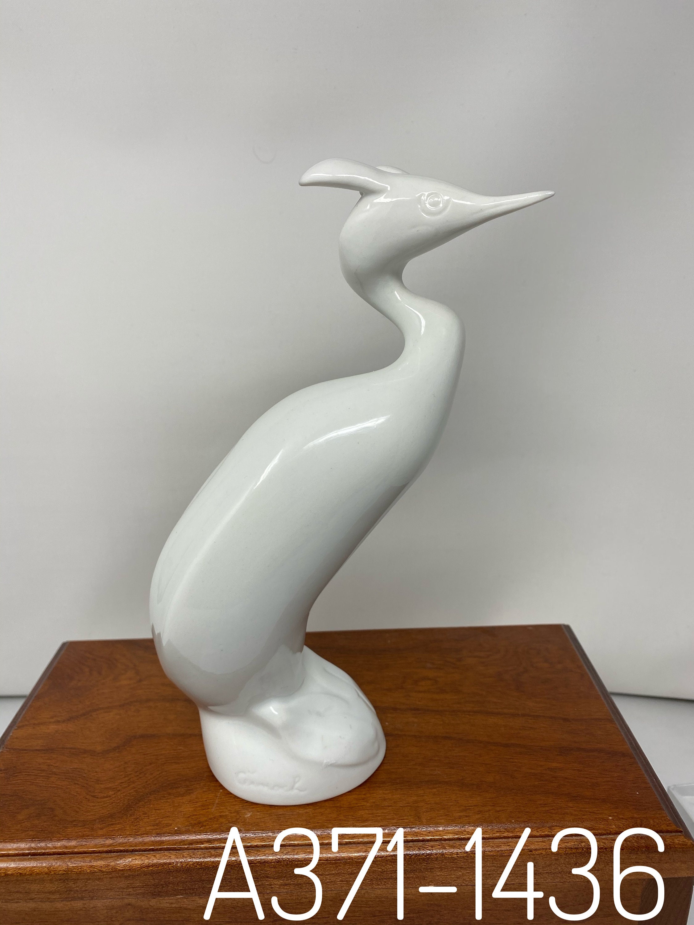 Royal Dux Bohemia Signed and Numbered White Porcelain Bird