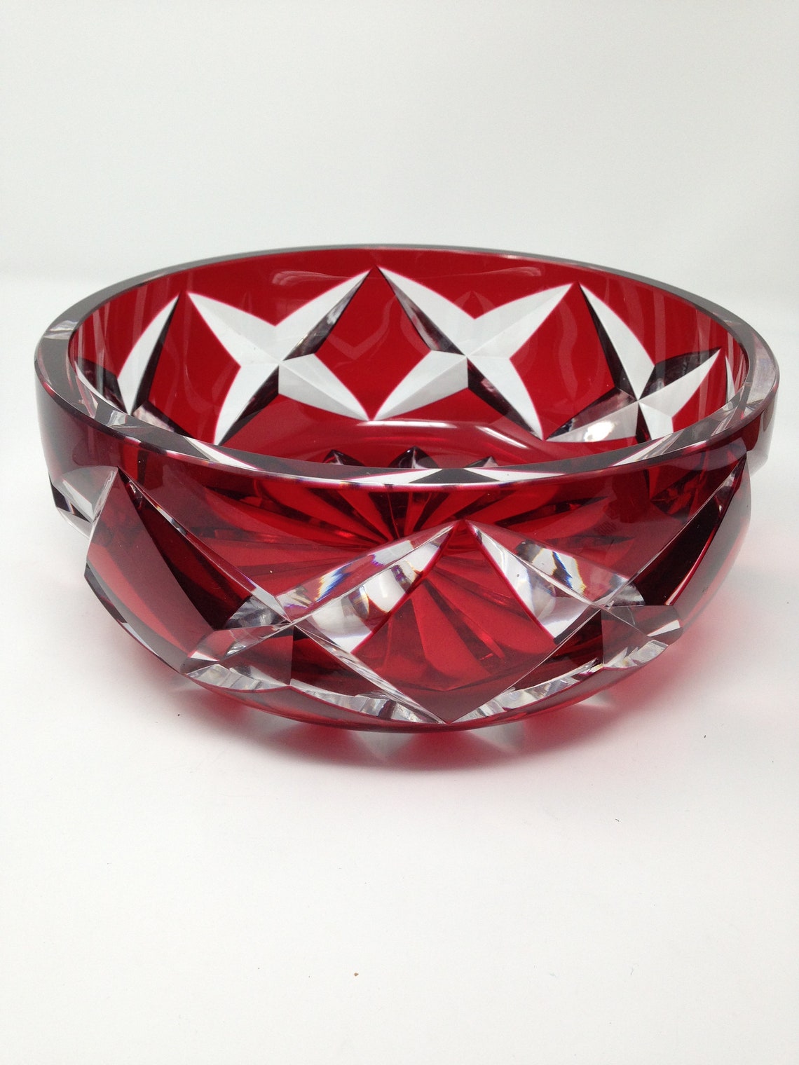 Vintage/Antique SAINT LOUIS Crystal Bowl with Red Cut to Etsy