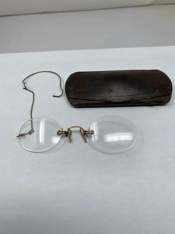 Antique G.F. SHUR ON 9 Eye Glasses Spectacles and Case Etsy