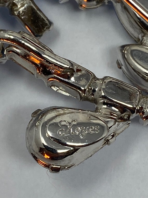 Rare Signed Keyes Blue Flowered Brooch. - image 5