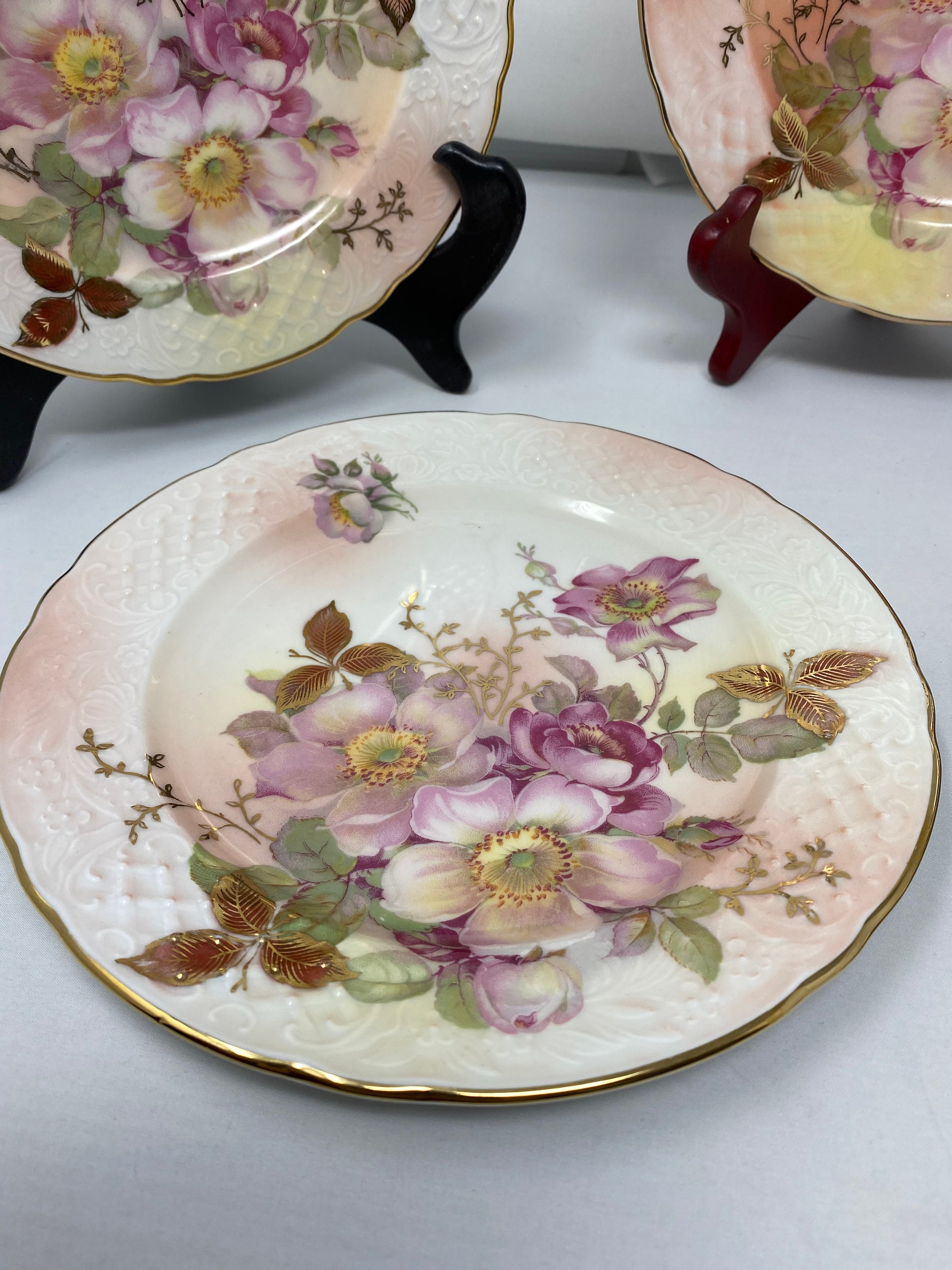 Five Schumann Arzberg Germany Wild Rose Salad Plates 7.2 | Etsy