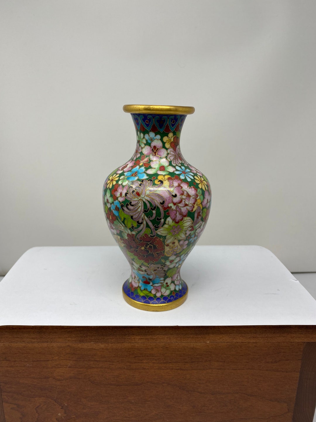 Vintage Cloisonne Enamel Vase. Etsy