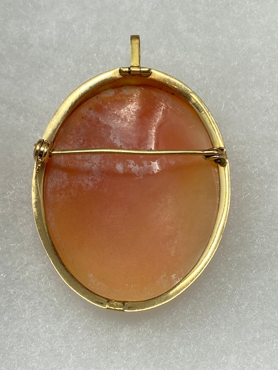 Vintage Stamped 750 (18Kt) Yellow Gold Cameo Pend… - image 5