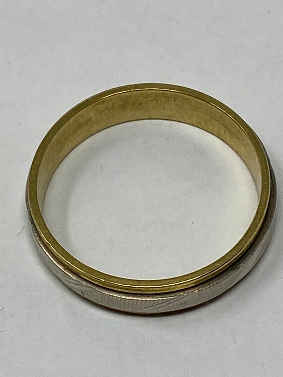 Vintage stamped 750 (18Kt) White and Yellow Gold … - image 4