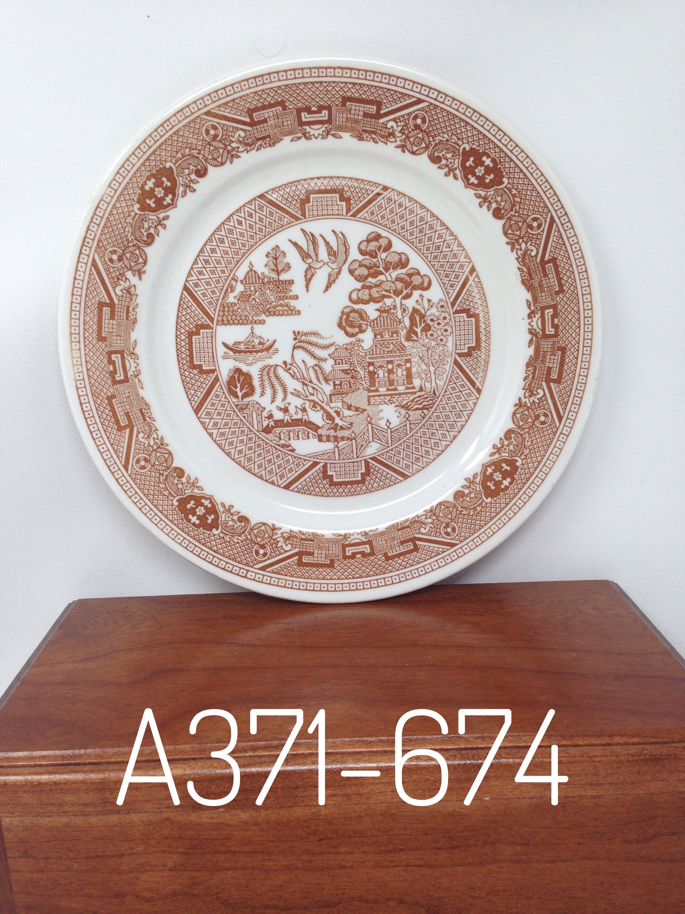 Rare Vintage Buffalo Pottery China Brown Willow Plate. Etsy