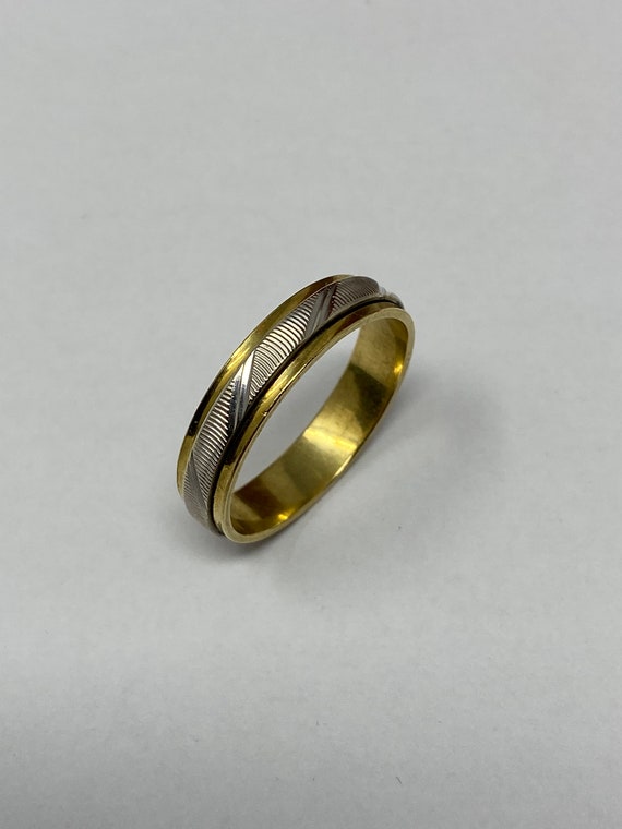 Vintage stamped 750 (18Kt) White and Yellow Gold … - image 6