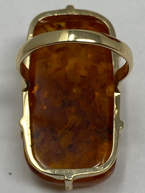 Vintage Estate 14Kt Gold and Amber Ring. - image 4