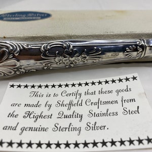 Vintage Fully Hallmarked Sheffield Sterling Silver Cake Knife. image 9