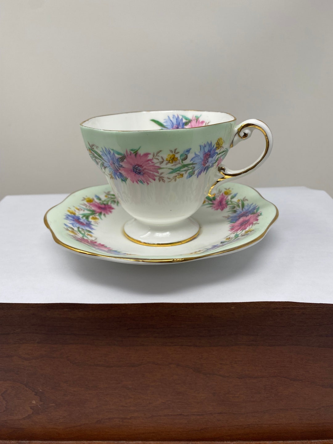Foley EB CORN FLOWER Teacup and Saucer - Etsy
