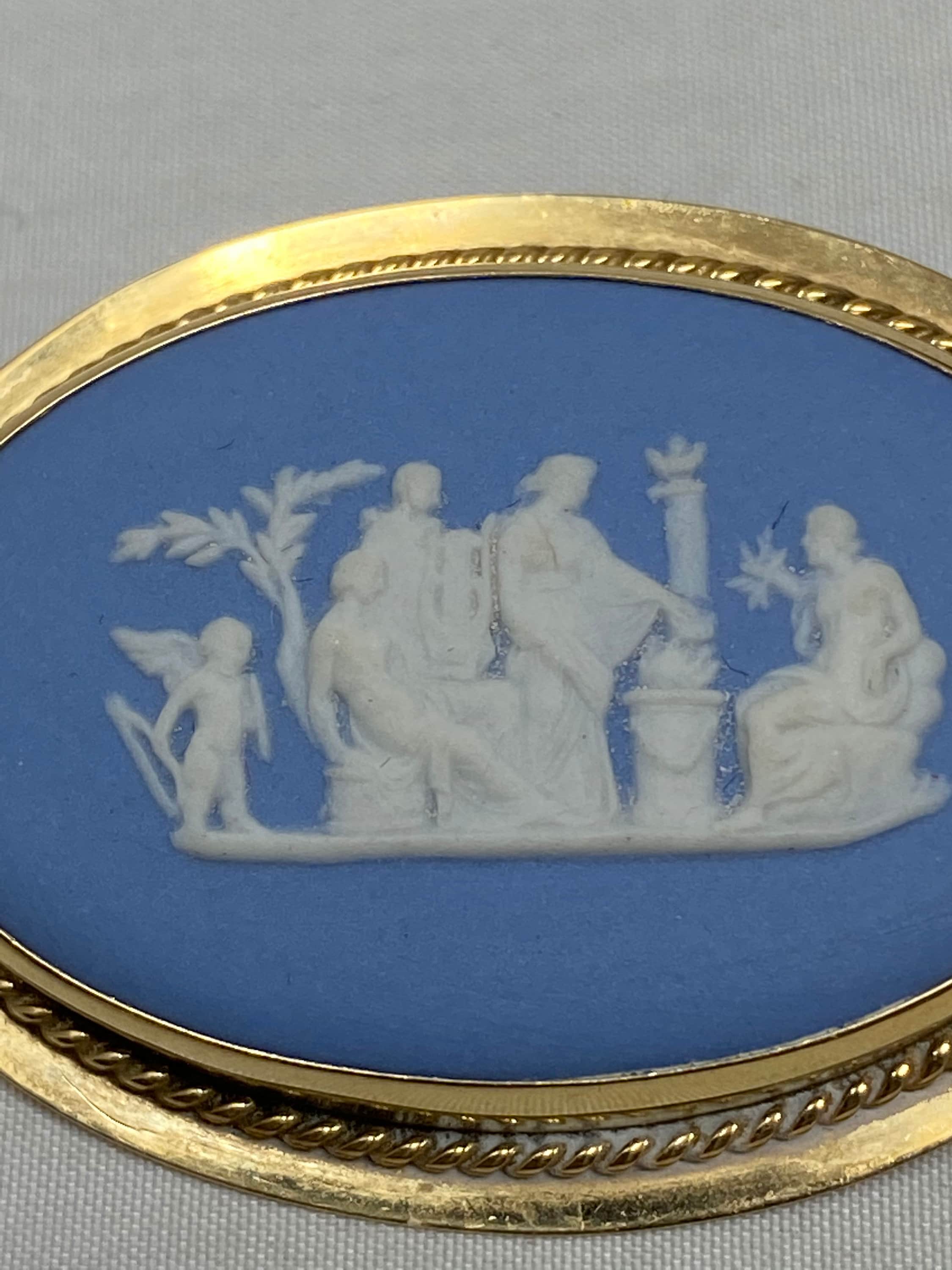 Vintage 14Kt Yellow Gold Wedgwood Brooch. Etsy