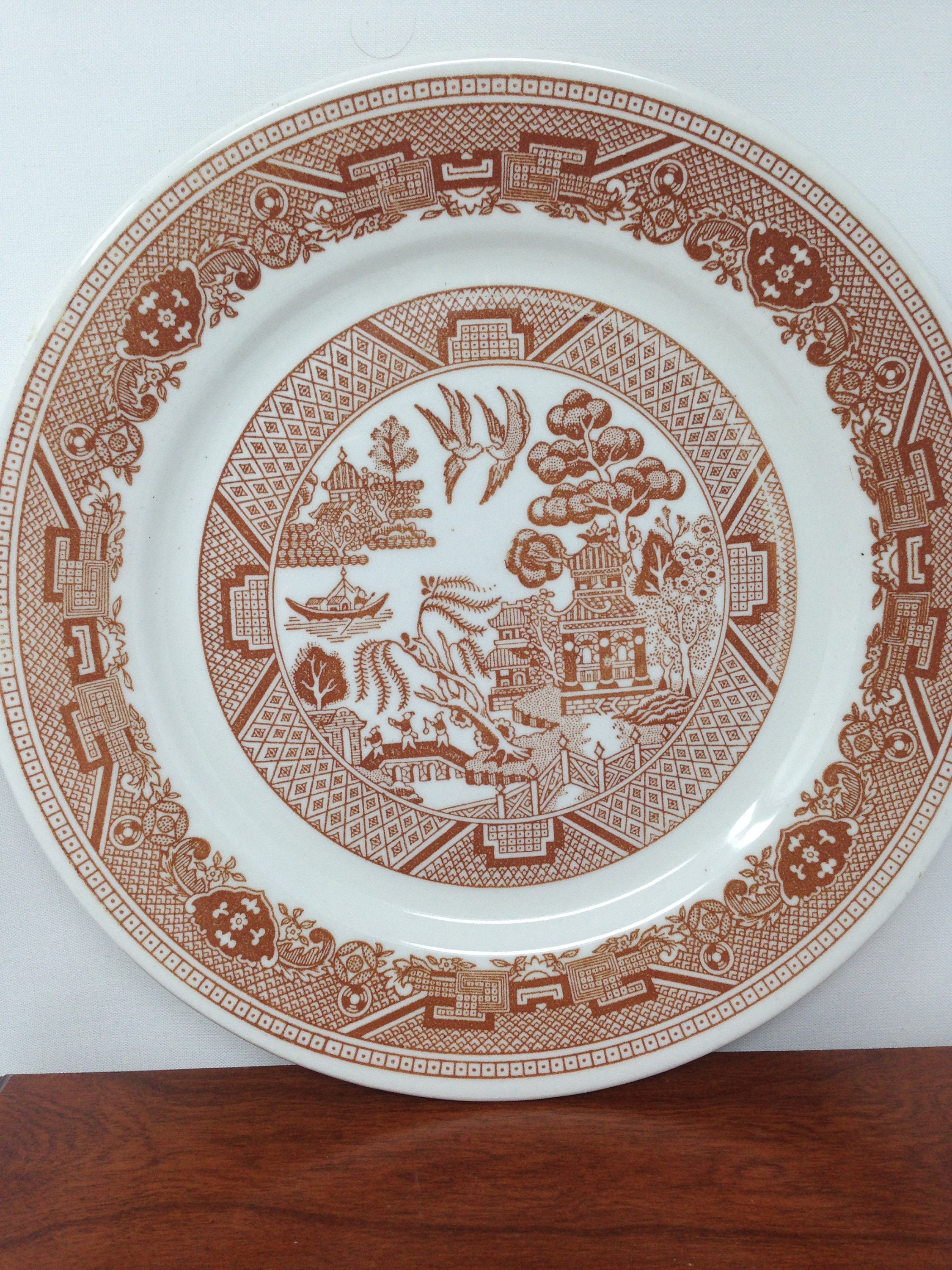 Rare Vintage Buffalo Pottery China Brown Willow Plate. Etsy