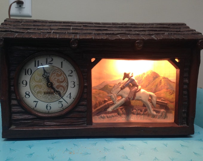 Vintage Haddon the Ranch'o Working Rocking Bronco Clock Etsy