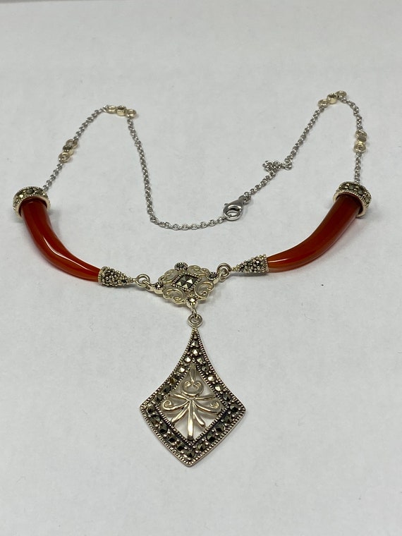 Vintage Estate Sterling Silver and Cornelian and … - image 7