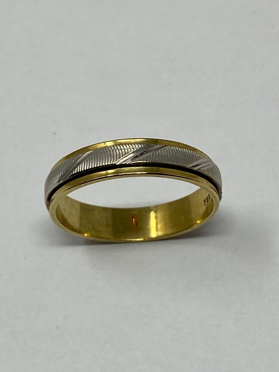 Vintage stamped 750 (18Kt) White and Yellow Gold … - image 1