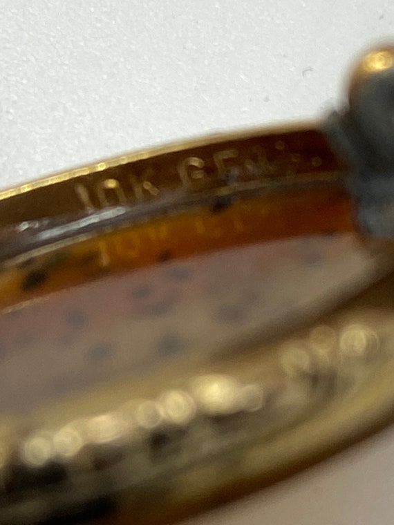 Vintage 10Kt Gold Filled Dendrite Brooch. - image 6