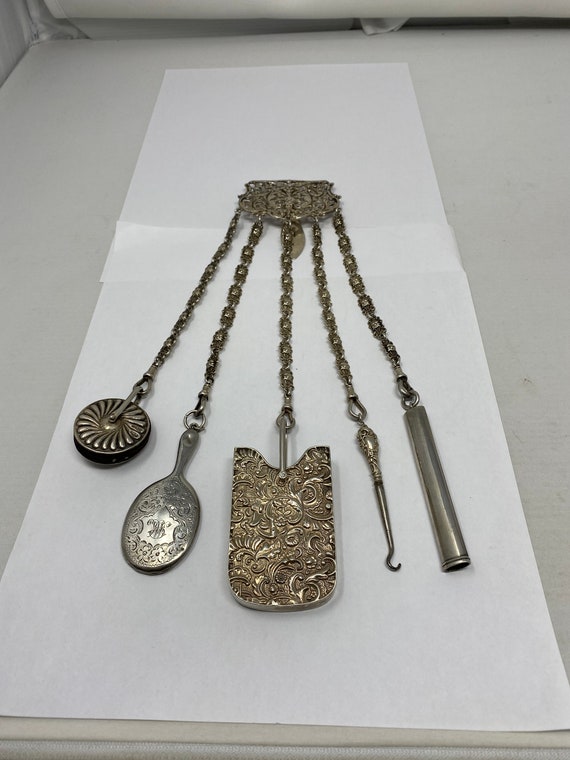 Antique Sterling Chatelaine with Five Attachments. - image 3