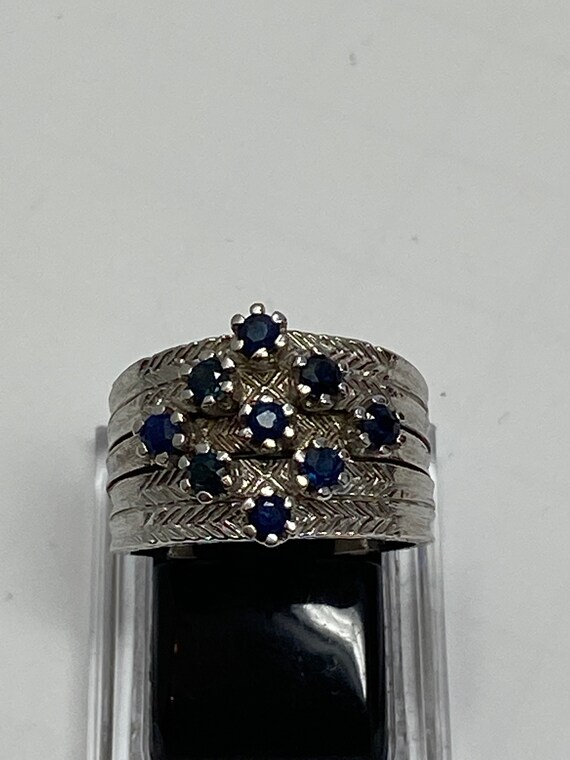 Vintage 14Kt White Gold Sapphire Ring with a Prof… - image 6