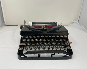 Vintage Remington Rand Remington Portable Model 5 Glossy Black Typewriter