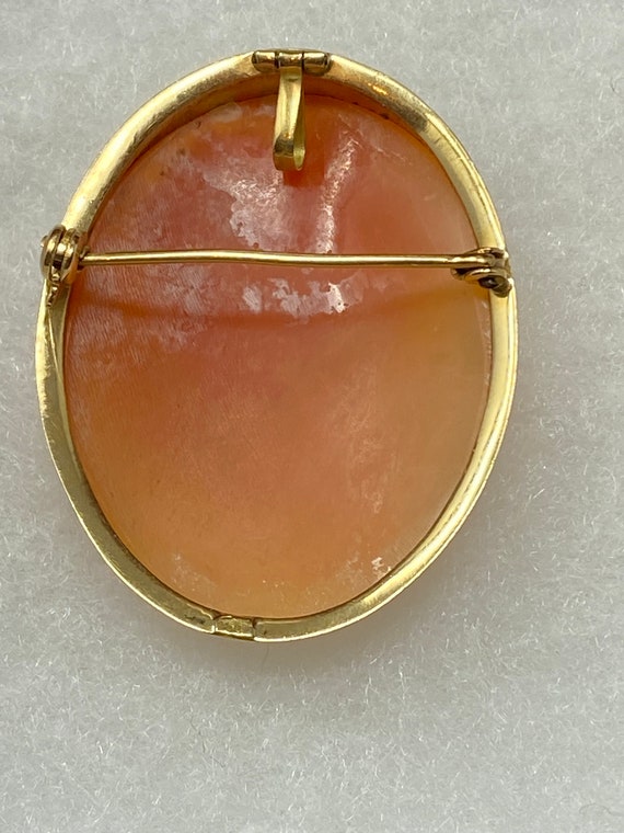 Vintage Stamped 750 (18Kt) Yellow Gold Cameo Pend… - image 3