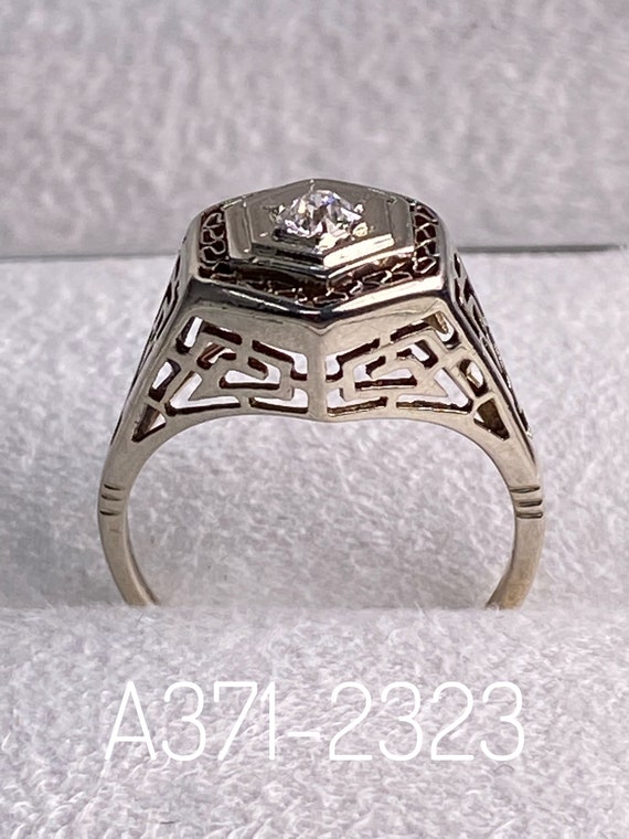 Anello di diamanti Estate Art Deco 14Kt con una valutazione