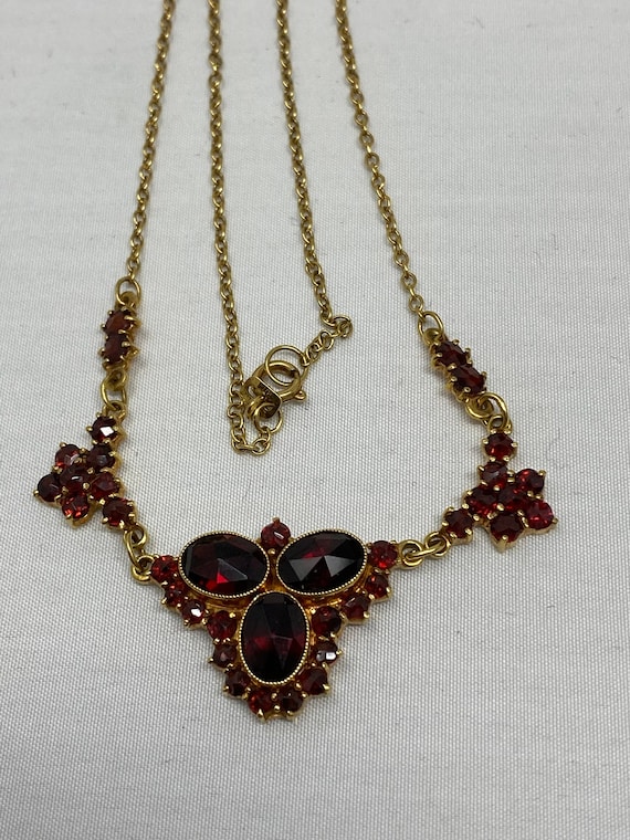 Antique 14Kt  Almandine Garnet Necklace with a Pro