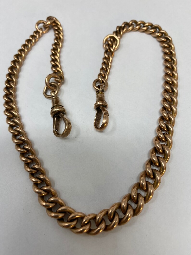 Antique 9K Rose Gold Pocket Watch Chain With a Professional Etsy