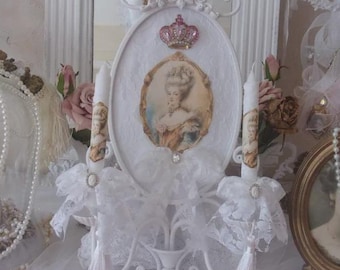 Wandkaarsenhouder in shabby chic-stijl, met heerlijke, zoete kaarsen!