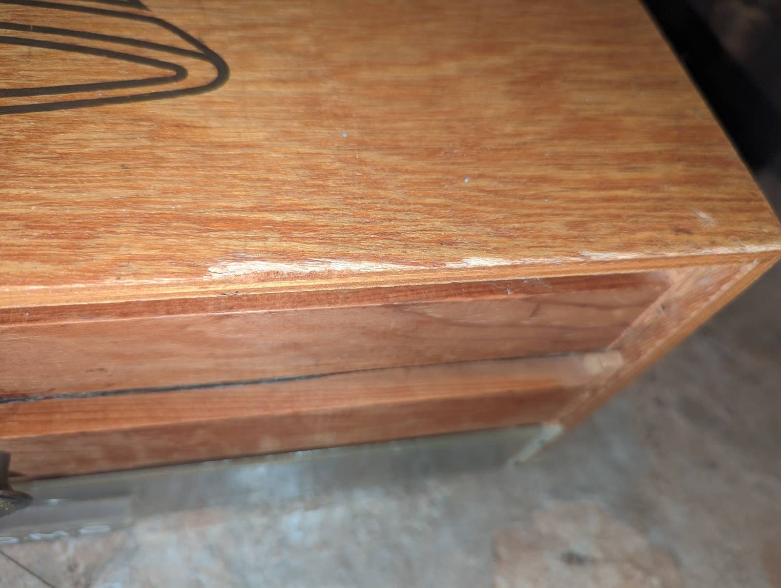 Vintage DMC Floss Wood Box 3 Drawer MCM Mid Century 17 X 10 X 8