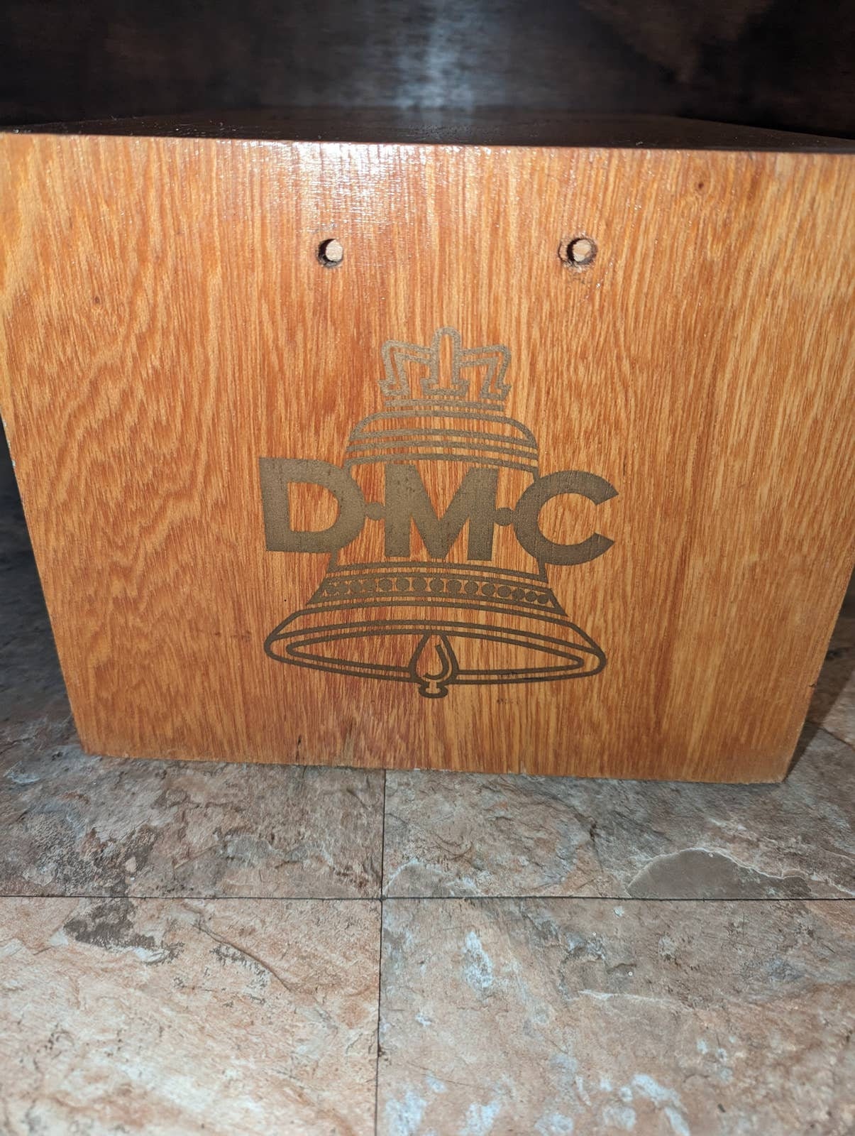 Vintage DMC Floss Wood Box 3 Drawer MCM Mid Century 17 X 10 X 8