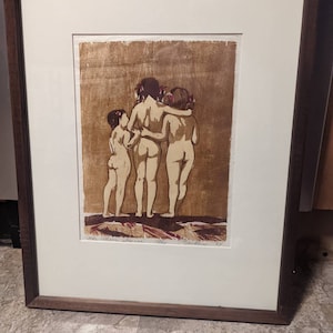 Vintage Print '64 The Three Graces Print Signed Numbered Framed Matted Print