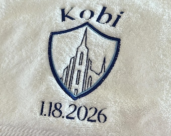 Custom Embroidered LDS Baptism Towel – Personalized Baptism Gift
