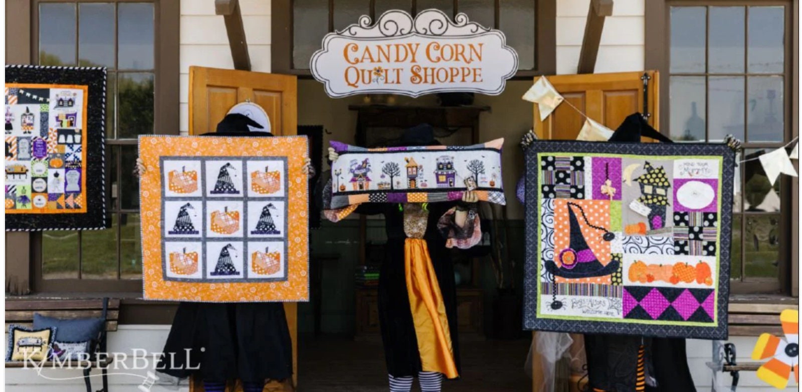 Kimberbell Candy Corn Quilt Shoppe Quilt Fabric Kit and Embellishment