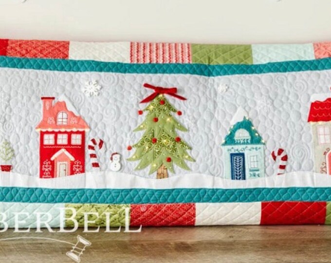 Kimberbell Candy Cane Lane Bench Pillow Fabric Kit and Embellishment