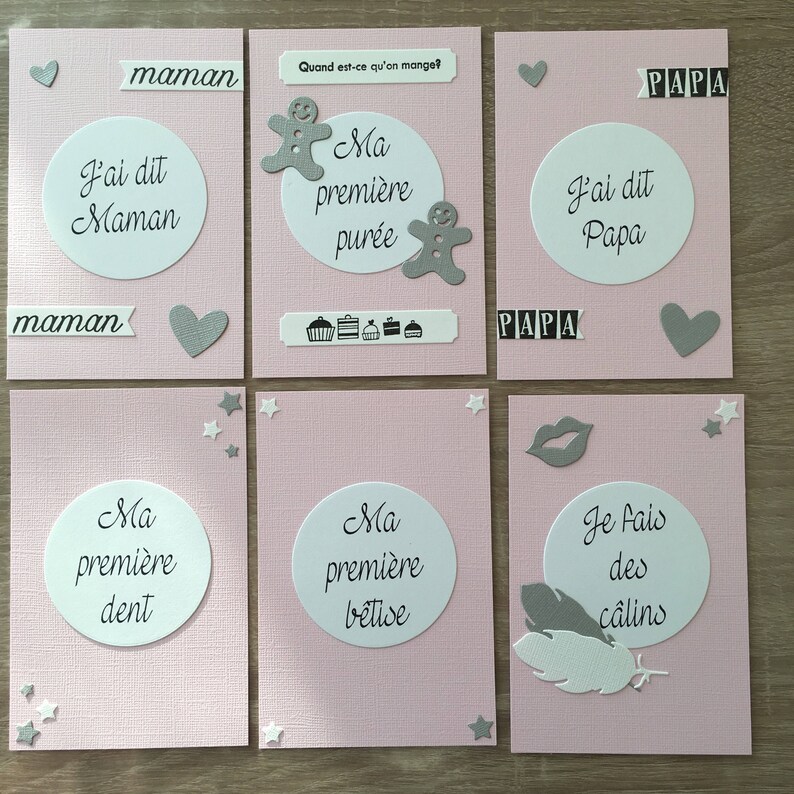 Complete set baby/'s first year pink flamingos theme