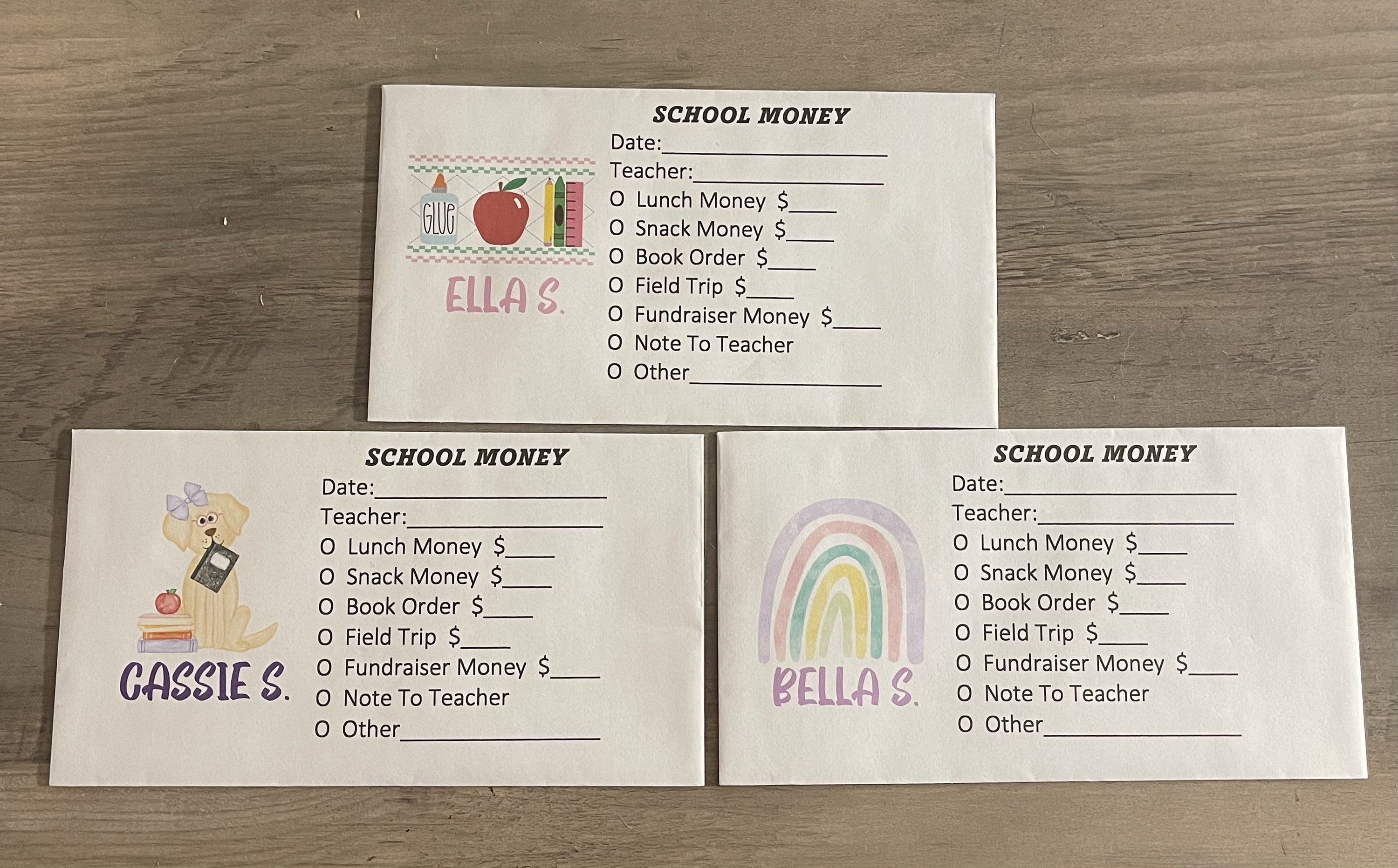 School Money Envelopes Etsy