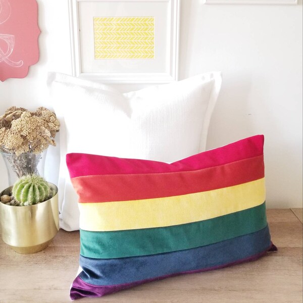 Velvet Lumbar Pillow Etsy