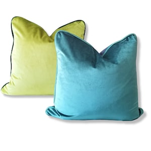 Blue/Green Hybrid Gemstone Velvet Pillow cover