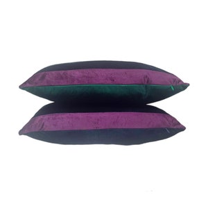 Rainbow Stripe Velvet Lumbar Pillow 12x20 inch image 8