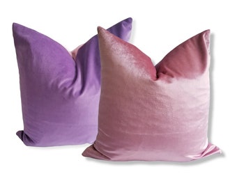 Pink/Purple Two Tone Velvet Pillow Cover