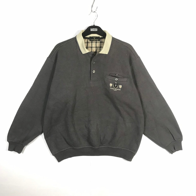 Rare vintage claudio velentino sweatshirts collar size large