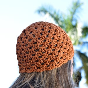 Summer Lace Skull Cap | Fitted Crochet Beanie | Summer Hat