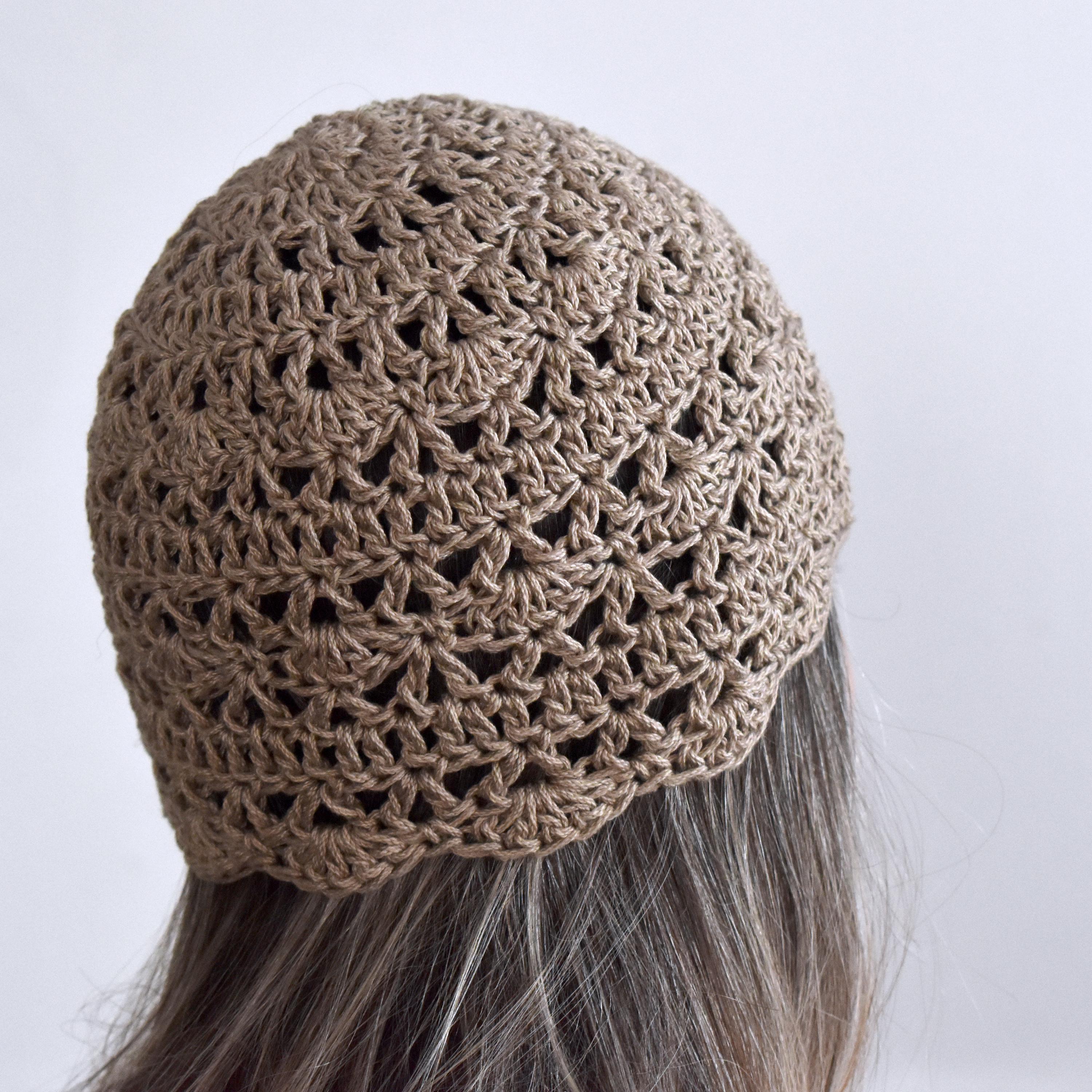 Lace Summer Beanie | Fitted Crochet Hat With Scalloped Brim 