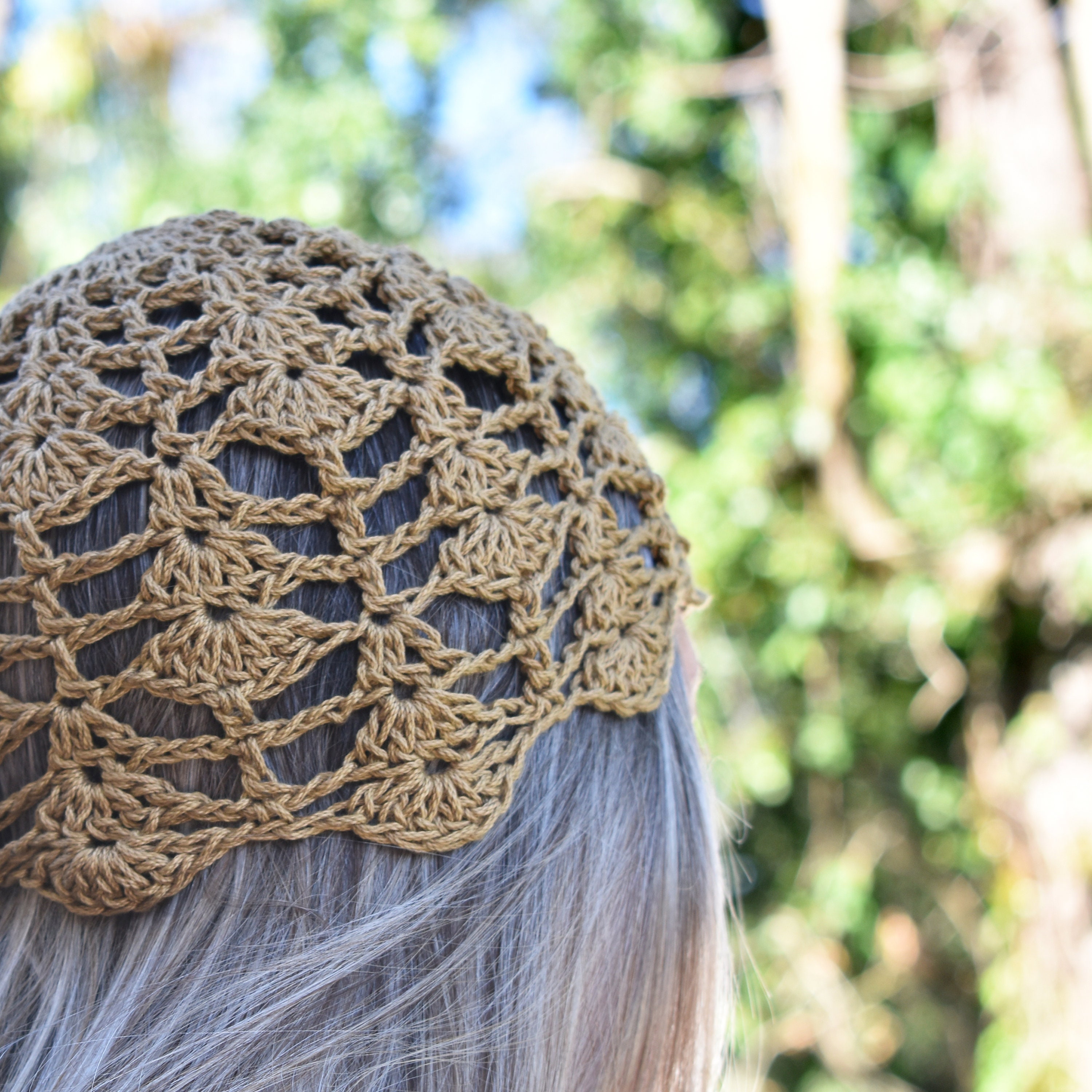 【NOFFICIALNOFFICE】CHIFFON CORSAGE LACE BEANIE Blooming Lace Skull Cap | Handmade Crochet Summer Beanie