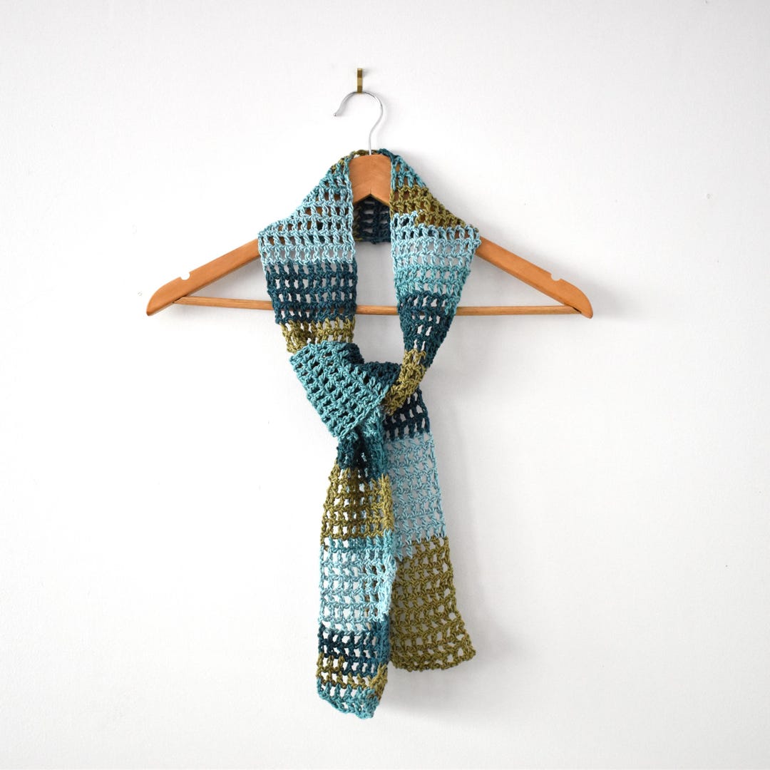 Silk Preppy Mix Kelp Scarf