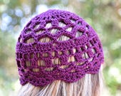 Summer Lace Skull Cap | Fitted Crochet Beanie | Summer Hat