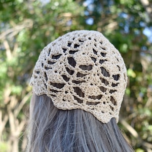 Blooming Lace Skull Cap | 100% Cotton Handmade Crochet Summer Hat with Floral Vintage Lace Design | 2 Sizes and 28 Colors