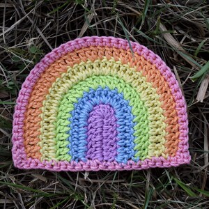 Pastel Rainbow Applique | Handmade Crochet Rainbow Patch | Large ...