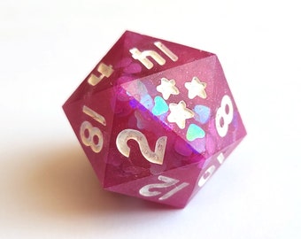 Large Resin D20 - Bubble Gum